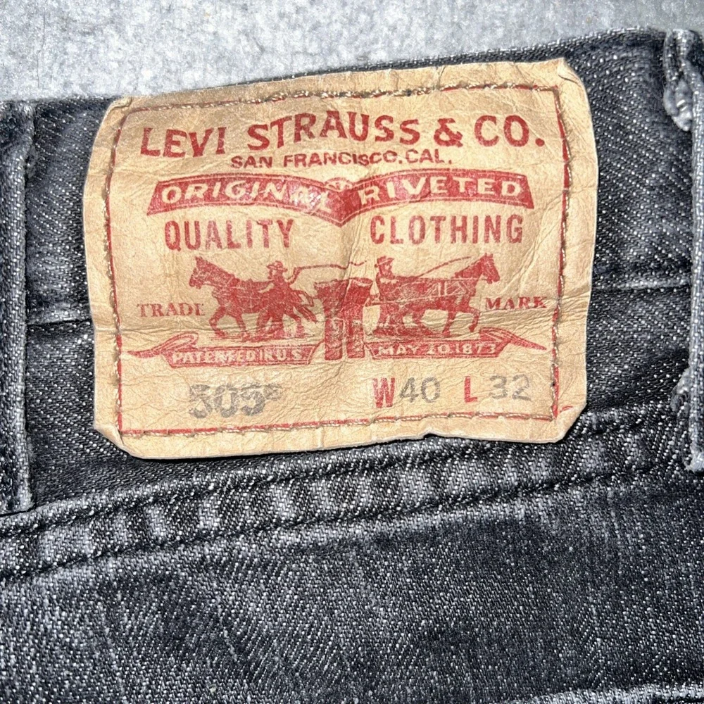 VTG Levi's 505 Batwing Jeans Men's Sz 40x32 (38x31.5) Black Faded Denim Straight